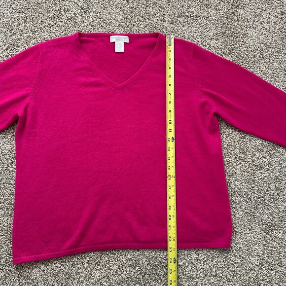 Worthington dark pink cashmere v-neck sweater size XL - Picture 8 of 12